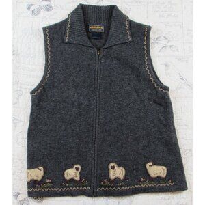 VNTG Woolrich knit sweater Women Vermount style Sheep Embroidery Outdoors Wool S